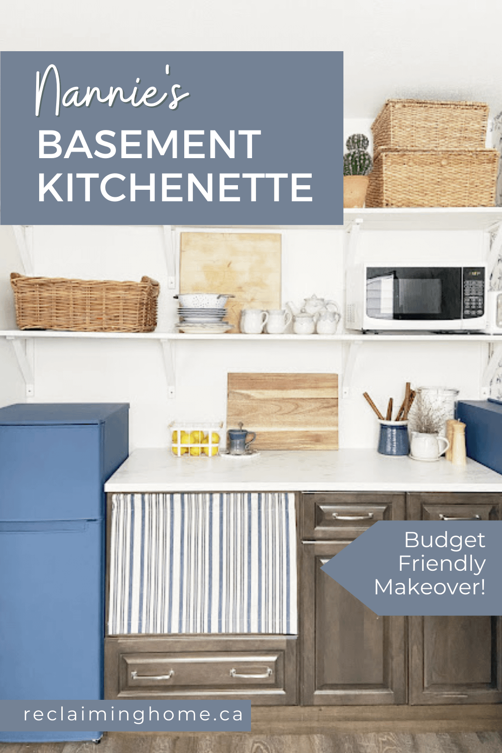 a basement kitchenette