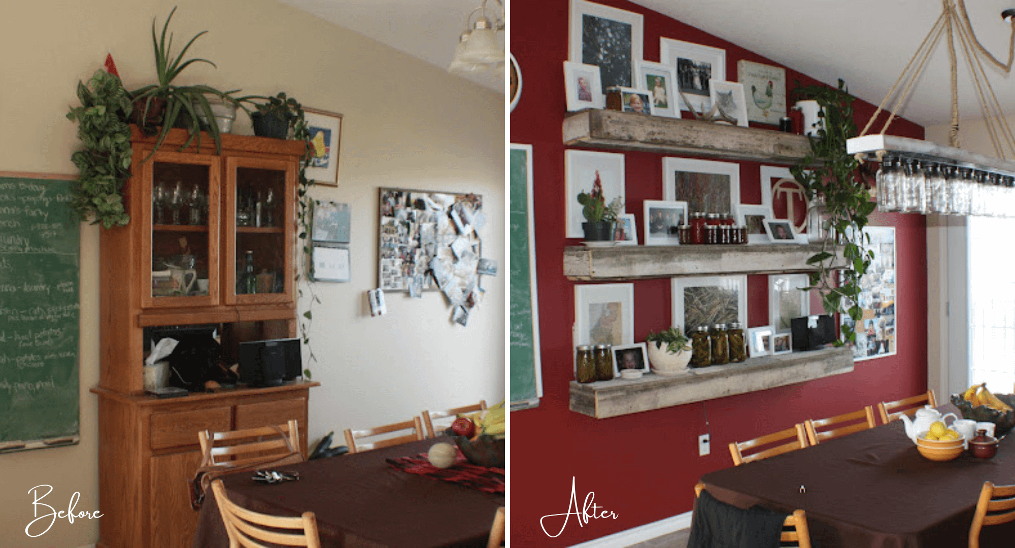 A dining room country makeover before and after