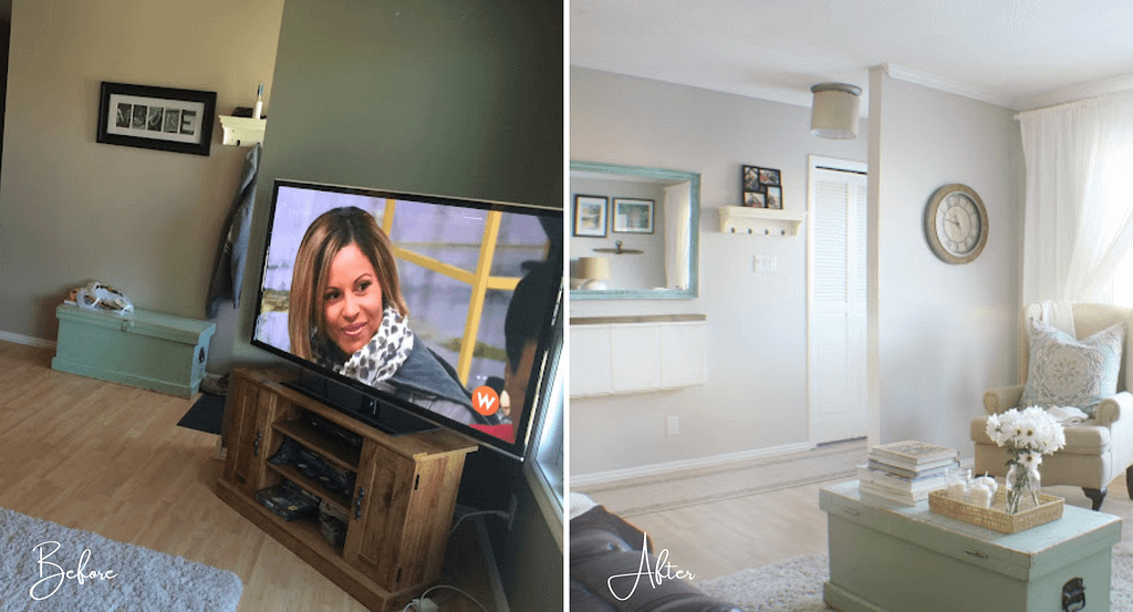 A Swift Current makeover before and after of the entryway