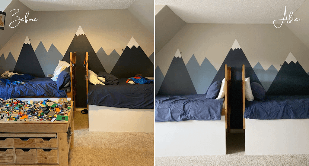 Staging a shared boy's bedroom