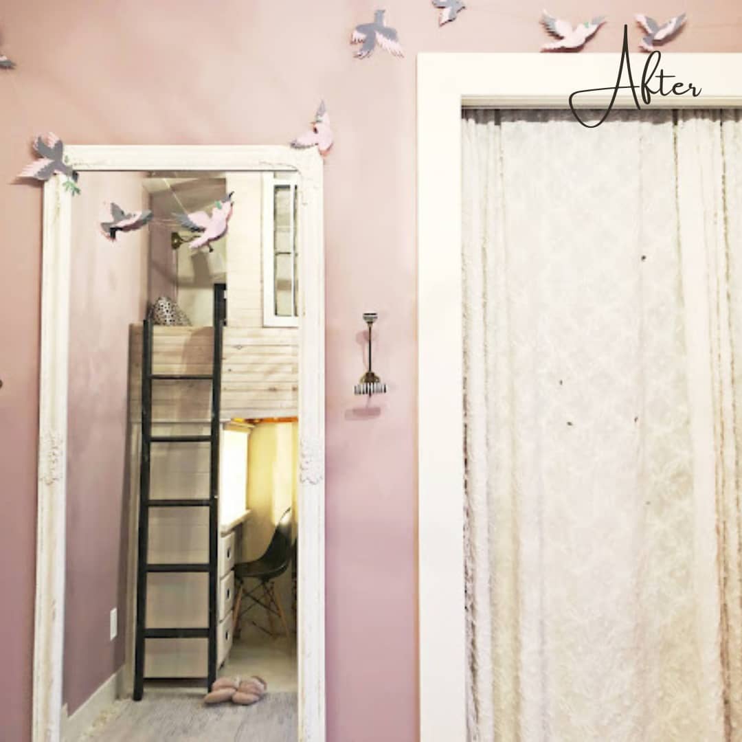 Using items already owned for the finishing touches in this girl's bedroom.