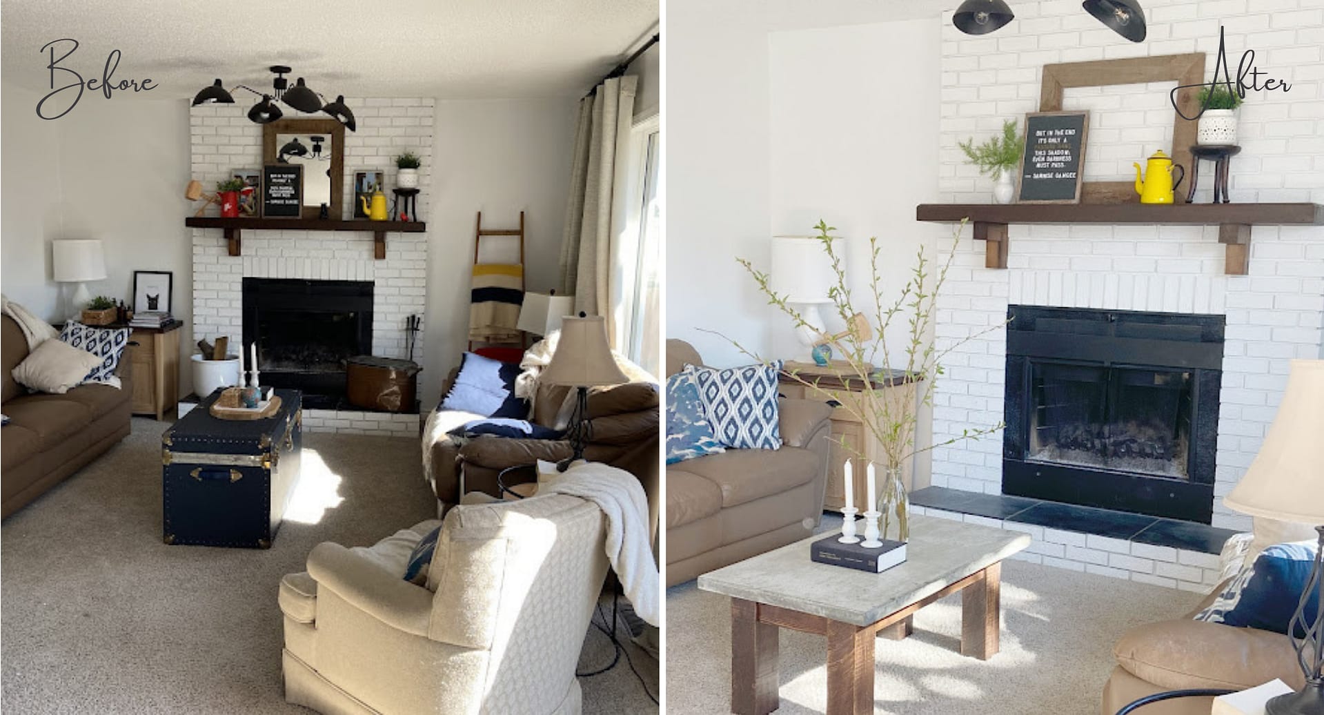 Living spaces staging before and after