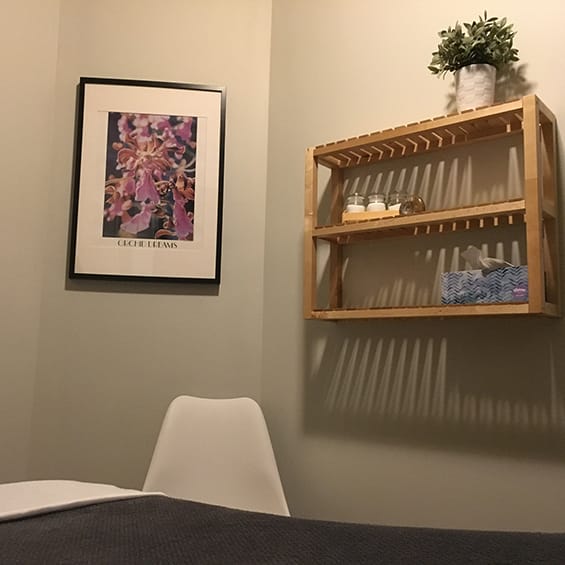 Photo of massage treatment room in the Edmonton West clinic
